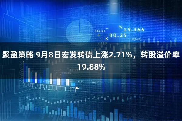 聚盈策略 9月8日宏发转债上涨2.71%,转股溢价率19.88%